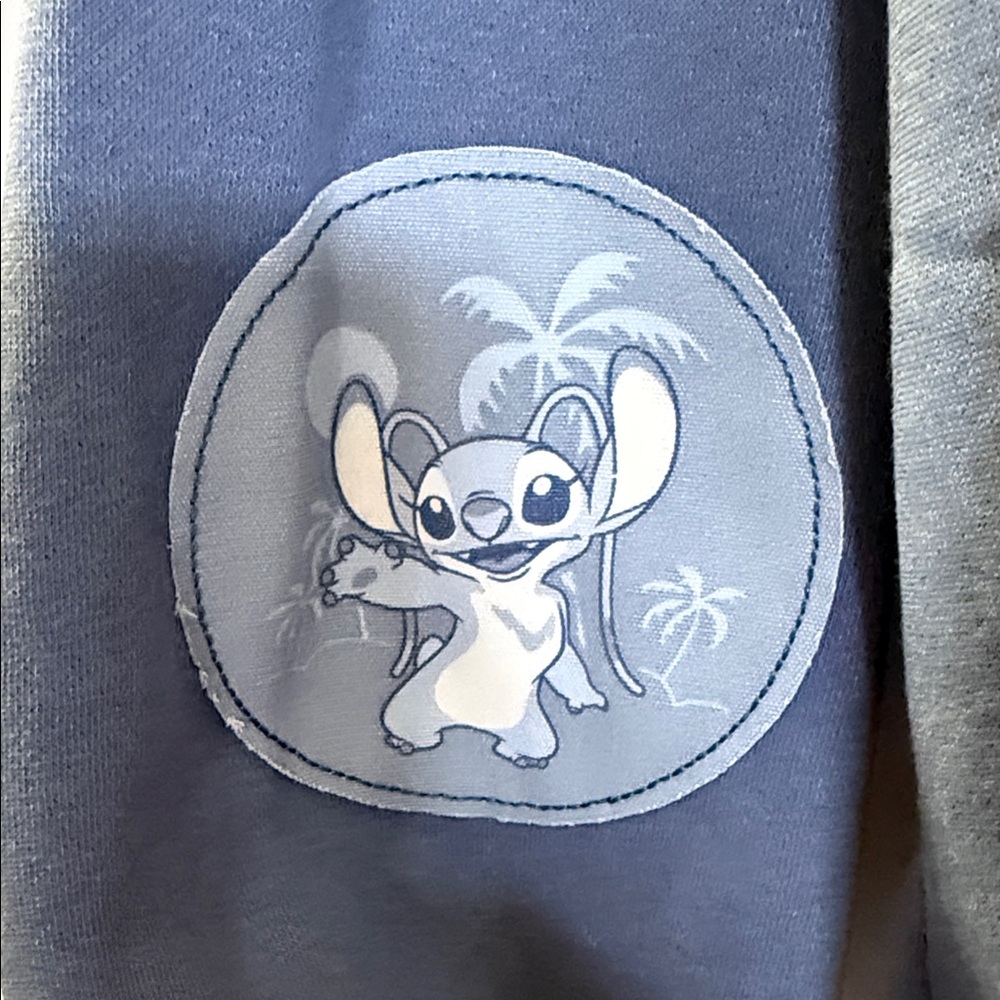 Disney Dusty Blue Stitch Patch Zip-Up Teddy Jacket - Picture 6 of 10